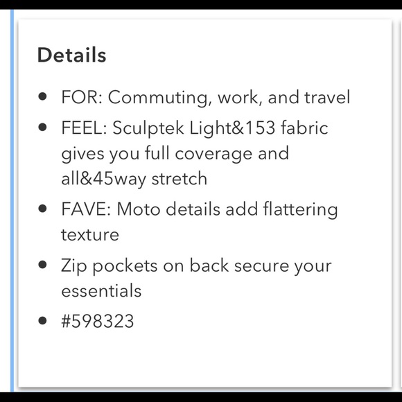 Athleta Delancey Moto Tight Black High Rise Leggings Size XL Tall - Picture 3 of 11